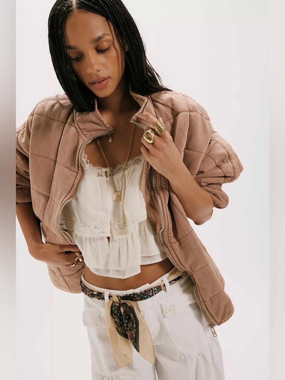 Dolman Quilted Knit Jacket - Picture 2 of 11